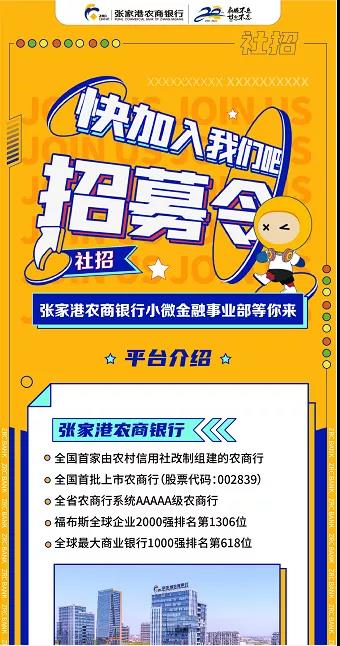 2021張家港農(nóng)商銀行小微金融事業(yè)部招聘信息