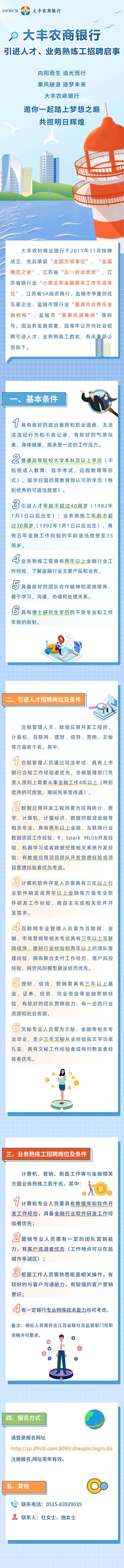 2022年大豐農(nóng)商銀行引進人才、業(yè)務(wù)熟練工招聘啟事