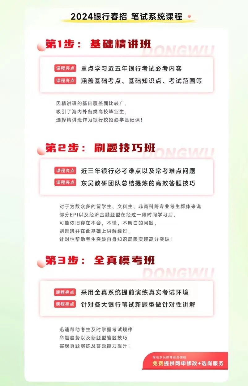 春招備考需要做一題會一類題，跟著東吳一起學習，選擇我們的春招課程，在這個春招收獲心儀的offer！